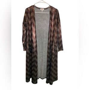 Metallic Chevron Long Cardigan Lularoe